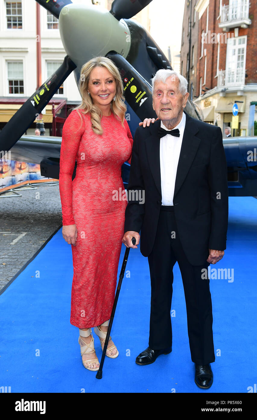 Raf veteran allan scott attending premiere spitfire hi-res stock