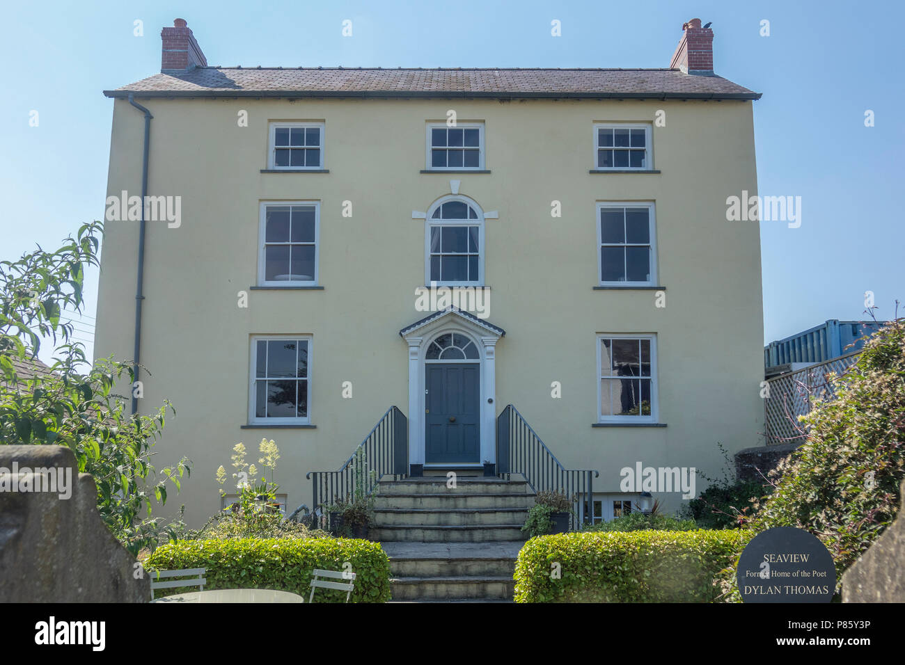 Wales, Carmarthenshire, Laugharne, Seaview, former home of Dylan Thomas Stock Photo
