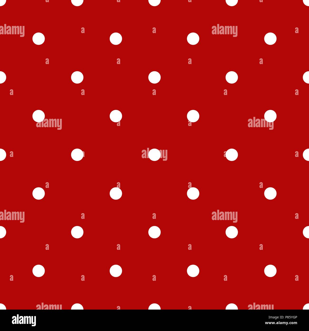 Seamless polka dot pattern. White dots on red background. Vector ...