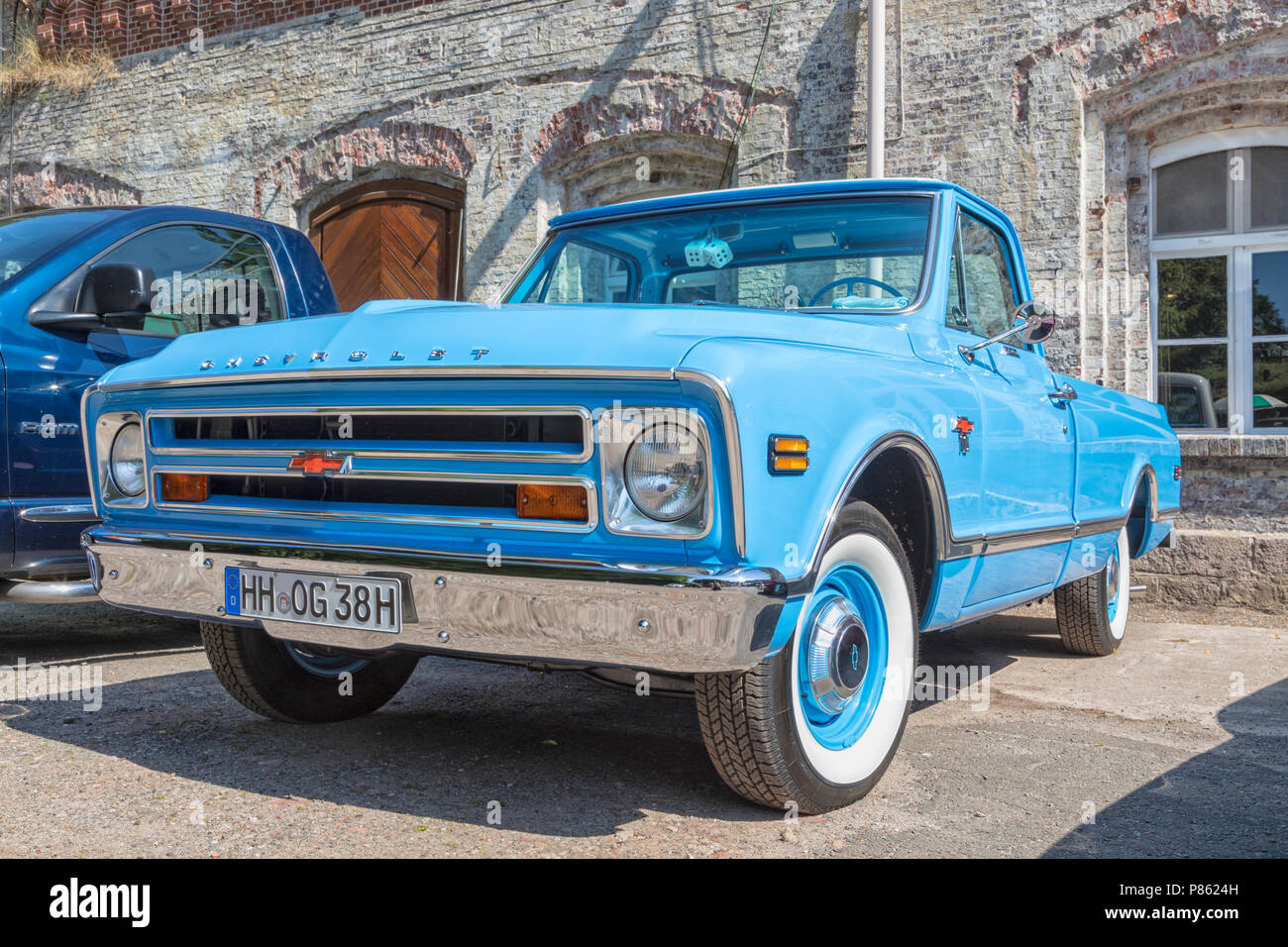 Stade, Germany - July 8, 2018: A vintage 1967 Chevrolet C/K 10 pickup truck at 5th Summertime Drive US car meeting. Stock Photo