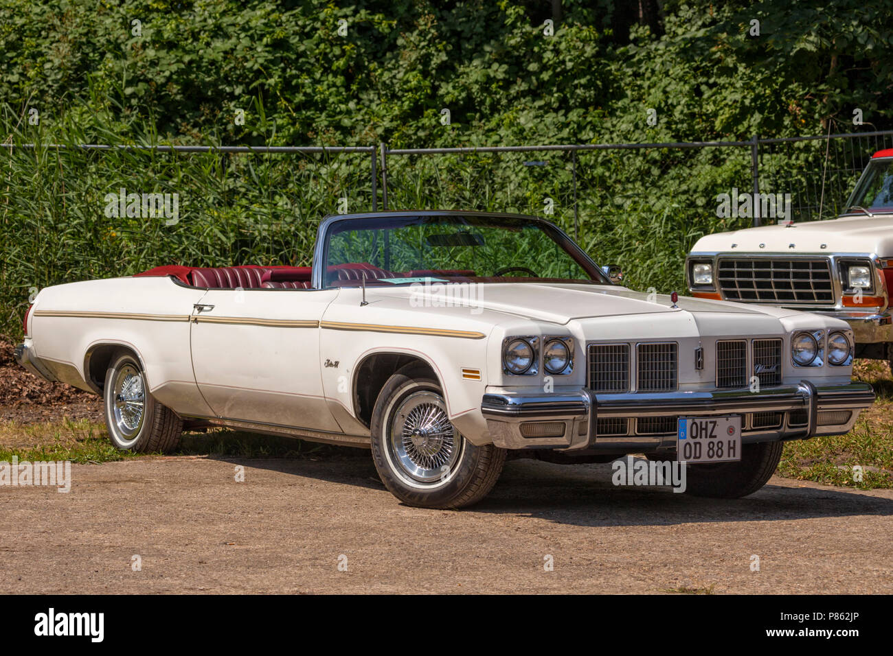 Stade, Germany - July 8, 2018: A vintage 1975 Oldsmobile Delta 88 Royale at 5th Summertime Drive US car meeting. Stock Photo