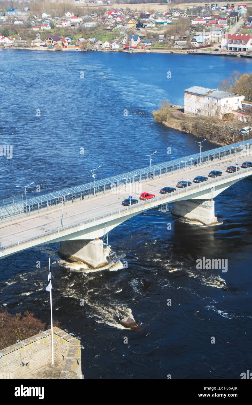 The bridge between Ivangorod and Narva. Border of Estonia and Russia