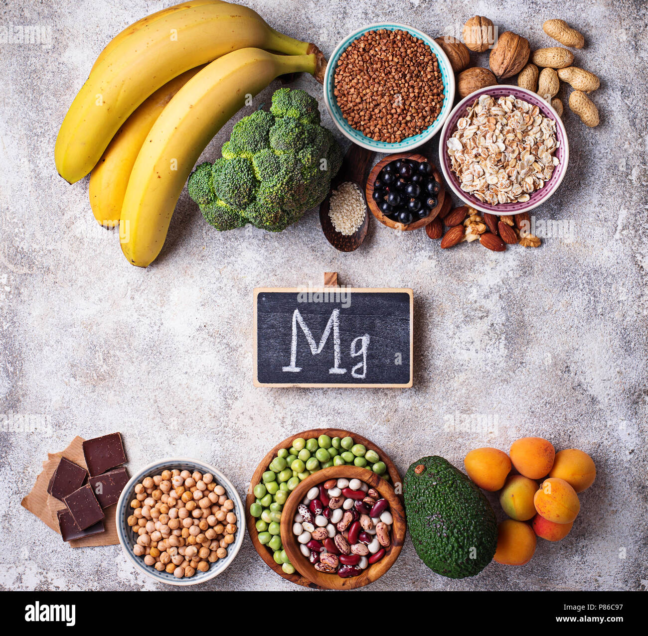 Assortment of food containing magnesium Stock Photo Alamy
