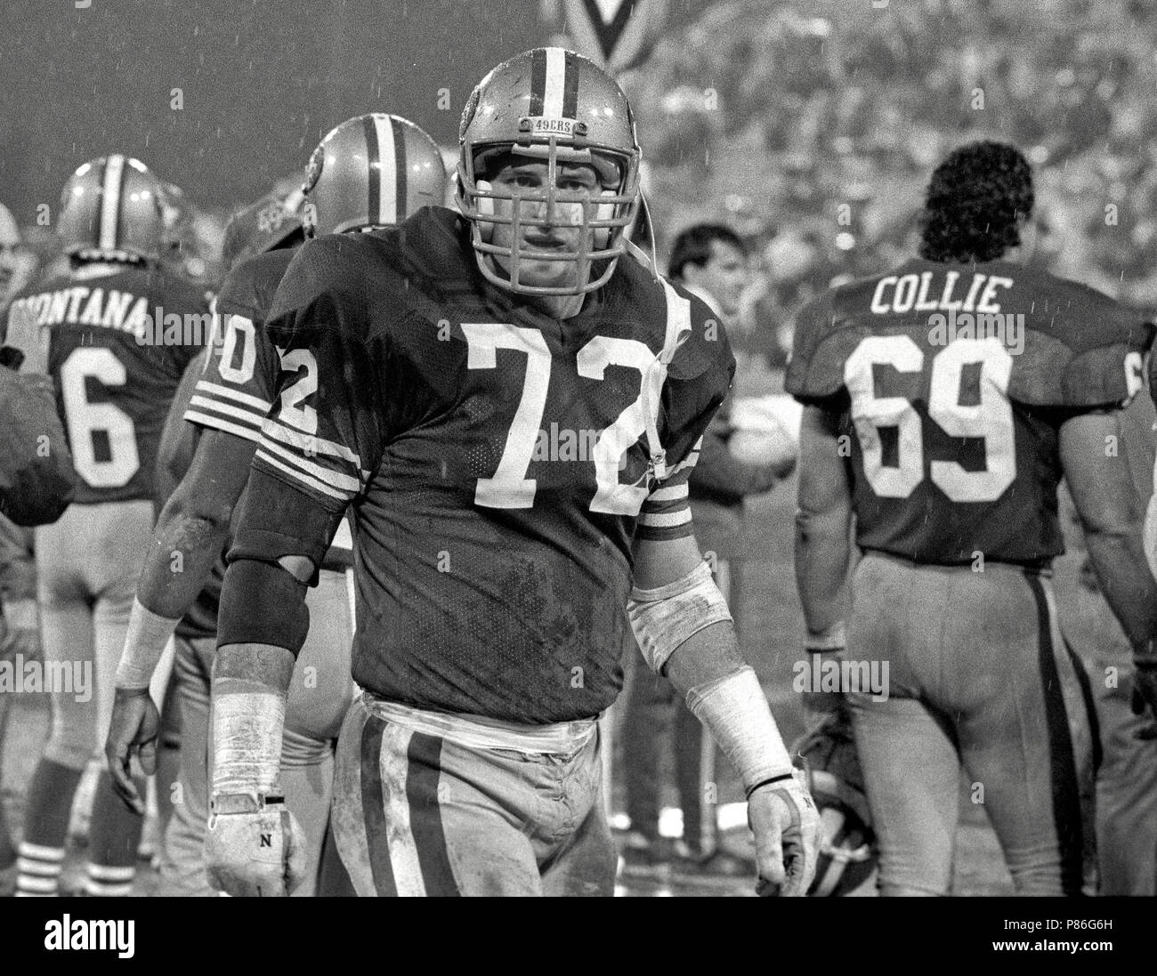 December 27, 1987 - San Francisco, California, U.S - San Francisco 49ers vs  Los Angles Rams at Candlestick Park Sunday, December 27, 1987. 49ers beat  LA Rams 48-0. San Francisco Tackle Harris