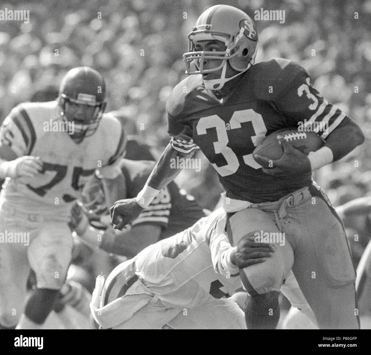 October 12, 1986 - San Francisco, California, U.S - San Francisco 49ers vs. Minnesota Vikings at Candlestick Park Sunday, October 12, 1986. Vikings Beat 49ers 27-24. San Francisco 49ers Running Back Roger Craig  (Credit Image: © Al Golub via ZUMA Wire) Stock Photo