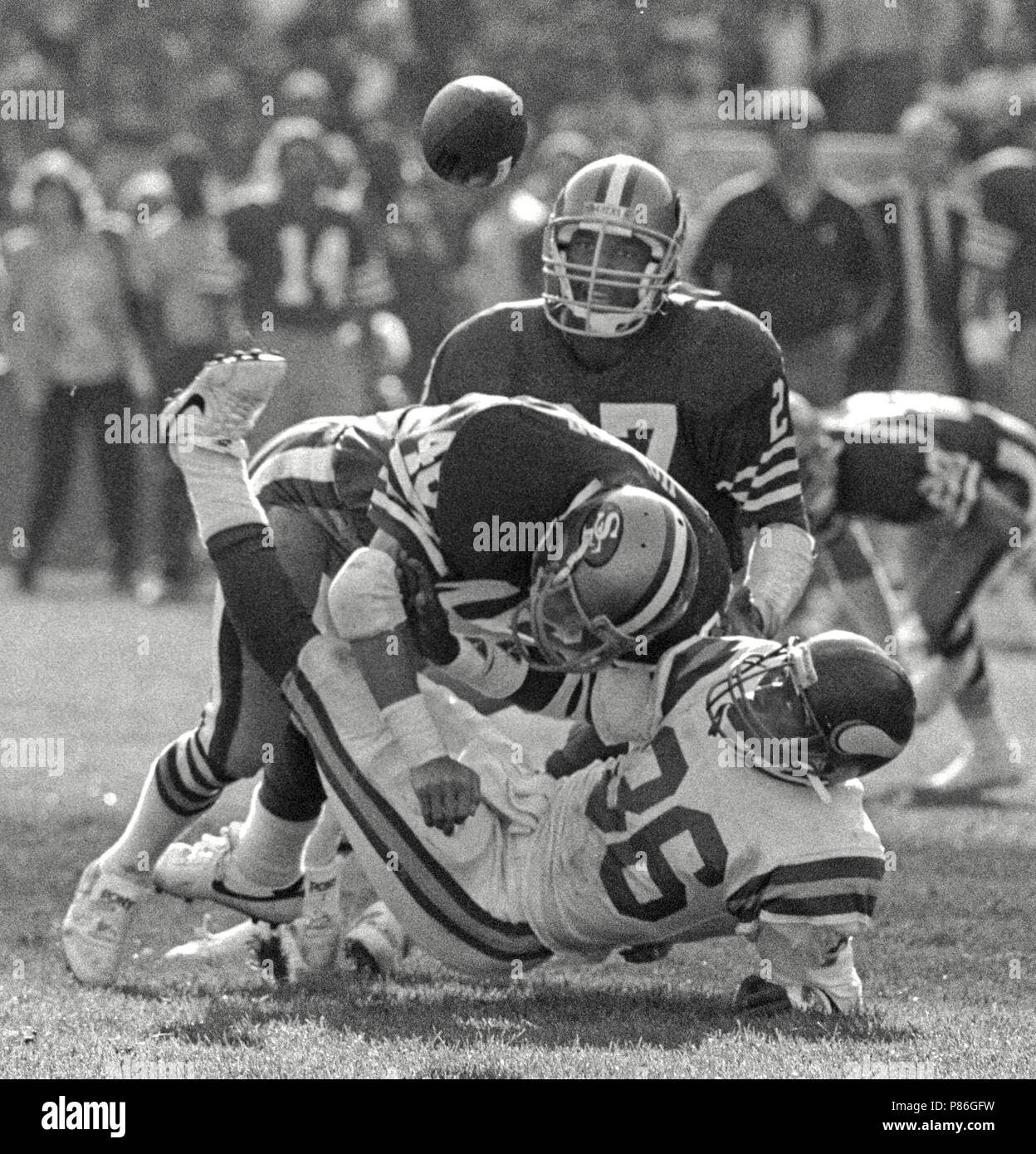 October 12, 1986 - San Francisco, California, U.S - San Francisco 49ers vs. Minnesota Vikings at Candlestick Park Sunday, October 12, 1986. Vikings Beat 49ers 27-24. Minnesota Vikings Running Back Allen Rice  (Credit Image: © Al Golub via ZUMA Wire) Stock Photo