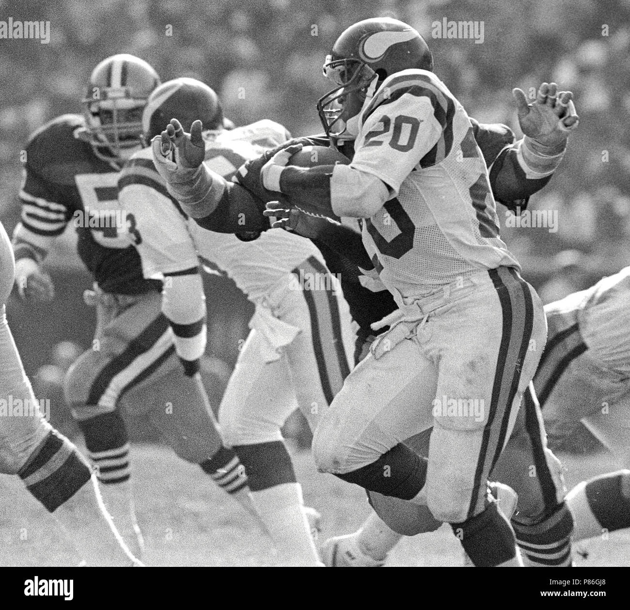 October 12, 1986 - San Francisco, California, U.S - San Francisco 49ers vs. Minnesota Vikings at Candlestick Park Sunday, October 12, 1986. Vikings Beat 49ers 27-24. Minnesota Vikings Running Back Darrin Nelson  (Credit Image: © Al Golub via ZUMA Wire) Stock Photo