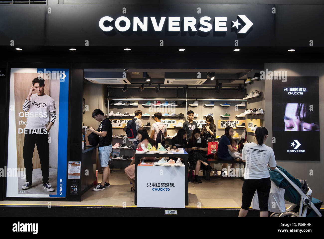 Kowloon, Hong Kong. 8th July, 2018. American Converse skating and lifestyle  footwear shop in Hong Kong. Credit: Miguel Candela/SOPA Images/ZUMA  Wire/Alamy Live News Stock Photo - Alamy