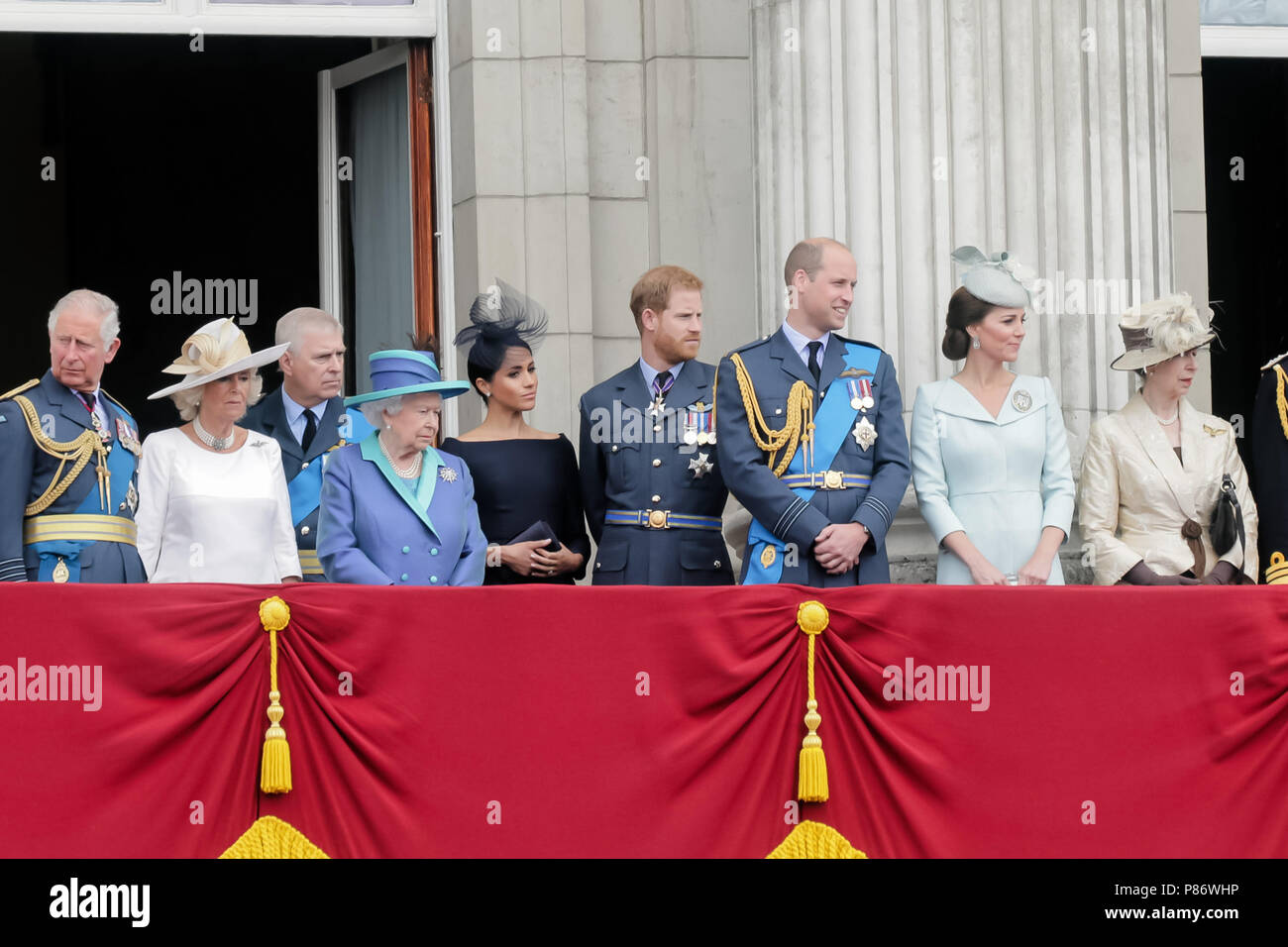 London, UK. 10th July 2018. Members of the British Royal Family ...