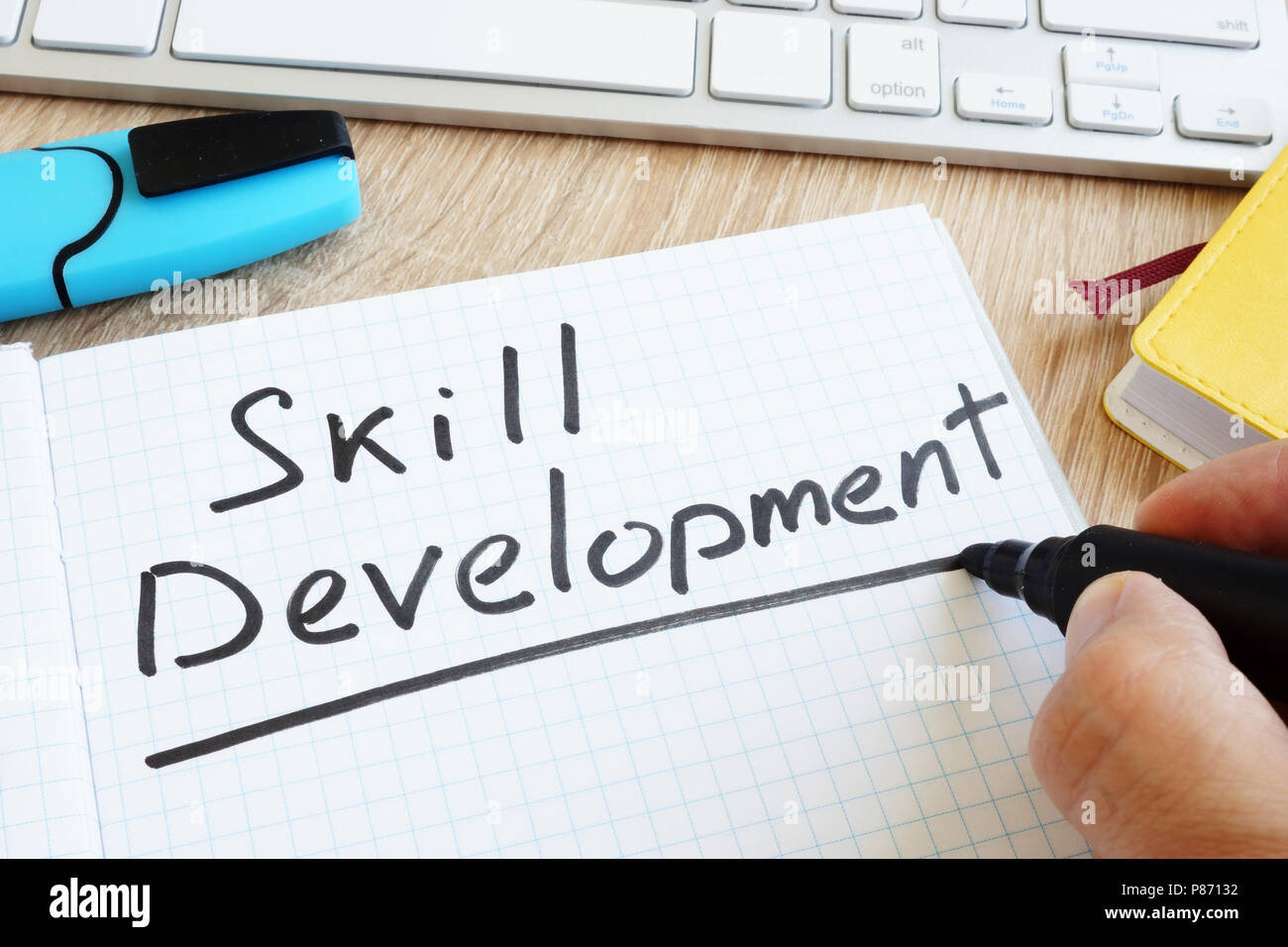 Hand is writing skill development. Stock Photo