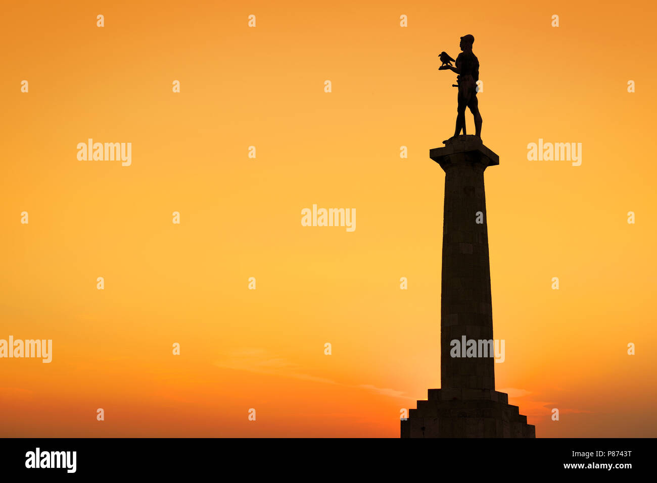 The Victor Monument, Pobednik, Kalemegdan, Belgrade, Serbia Stock Photo