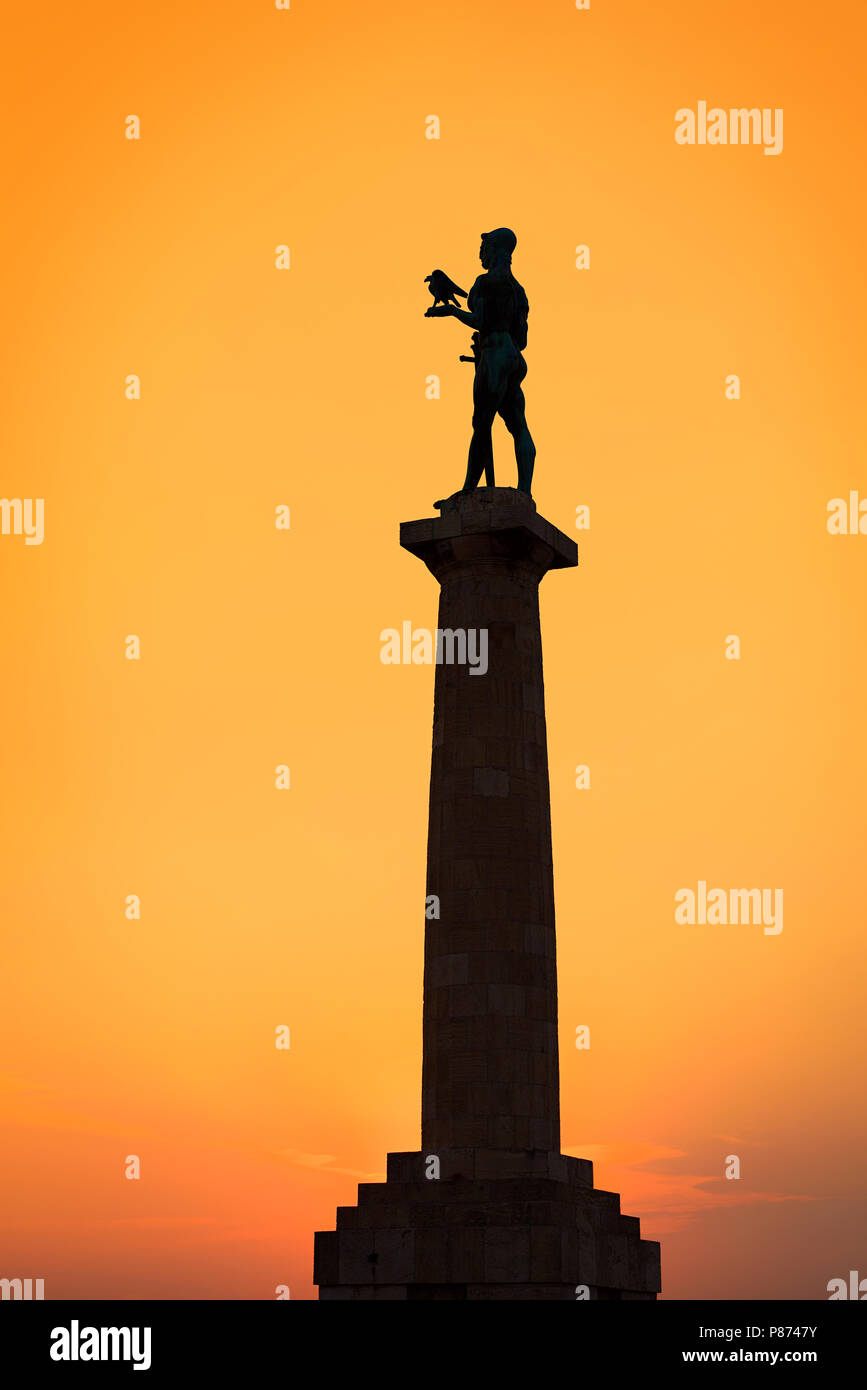 The Victor Monument, Pobednik, Kalemegdan, Belgrade, Serbia Stock Photo