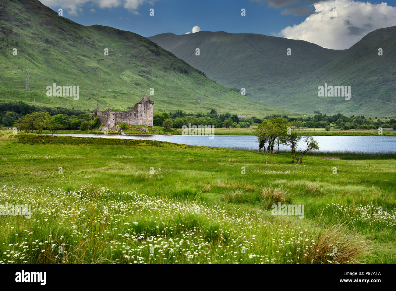 Ruins of the 15th Century Kilchurn Castle in the Scottish Highlands on Loch Awe Dalmally Scotland UK Stock Photo