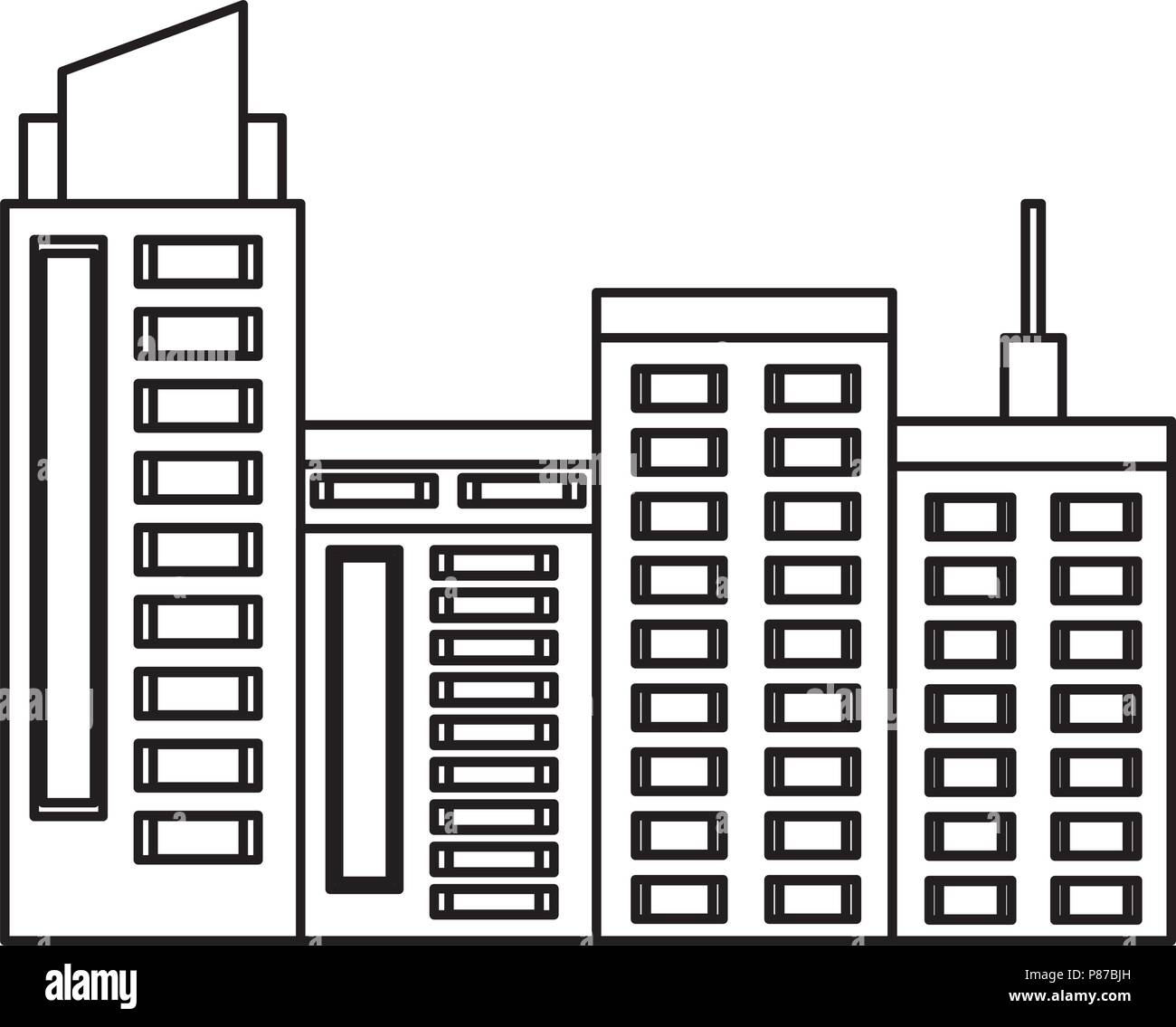city buildings icon over white background, vector illustration Stock ...