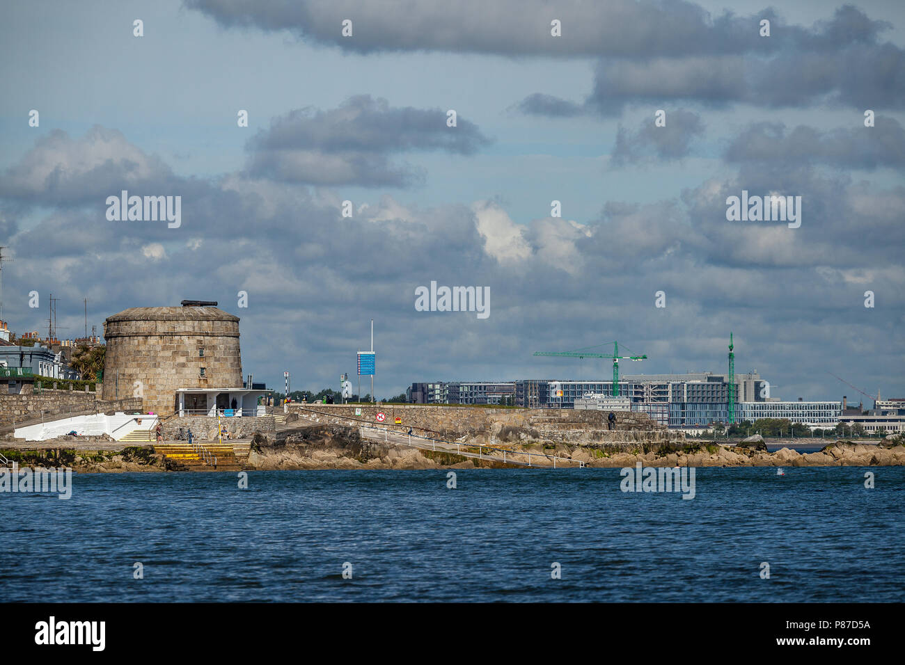 Seapoint Martello Tower bathing place Dublin Ireland Stock Photo