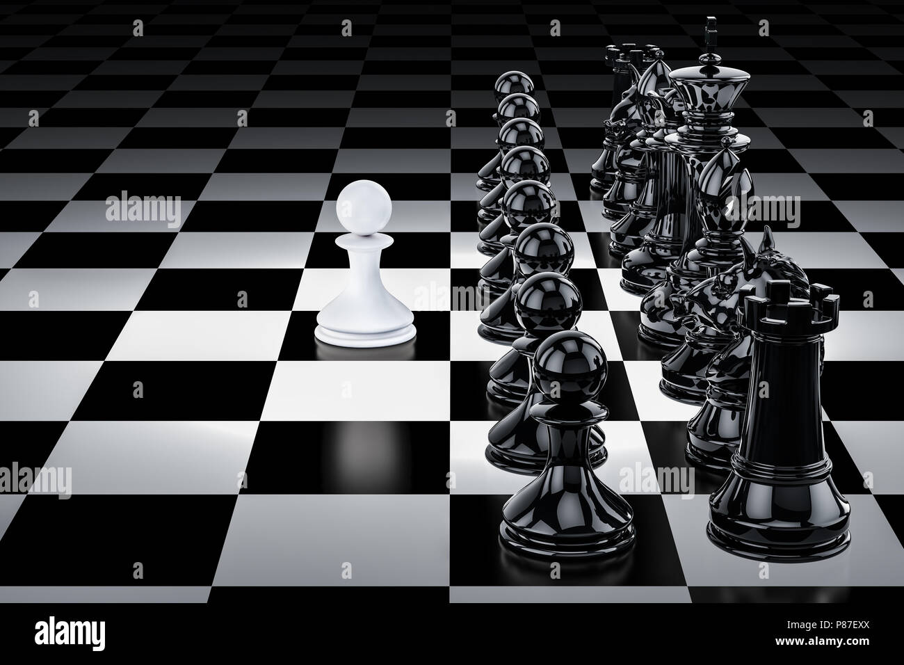 Chess, confrontation concept. 3D rendering Stock Photo