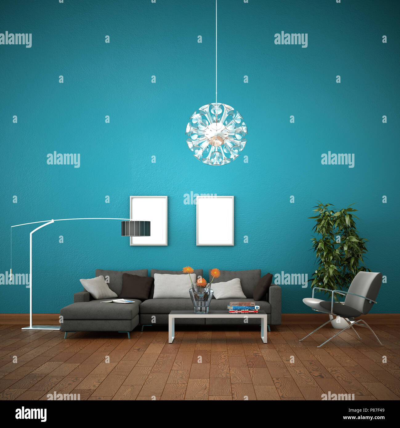 Interior design modern bright room with sofa Stock Photo Alamy