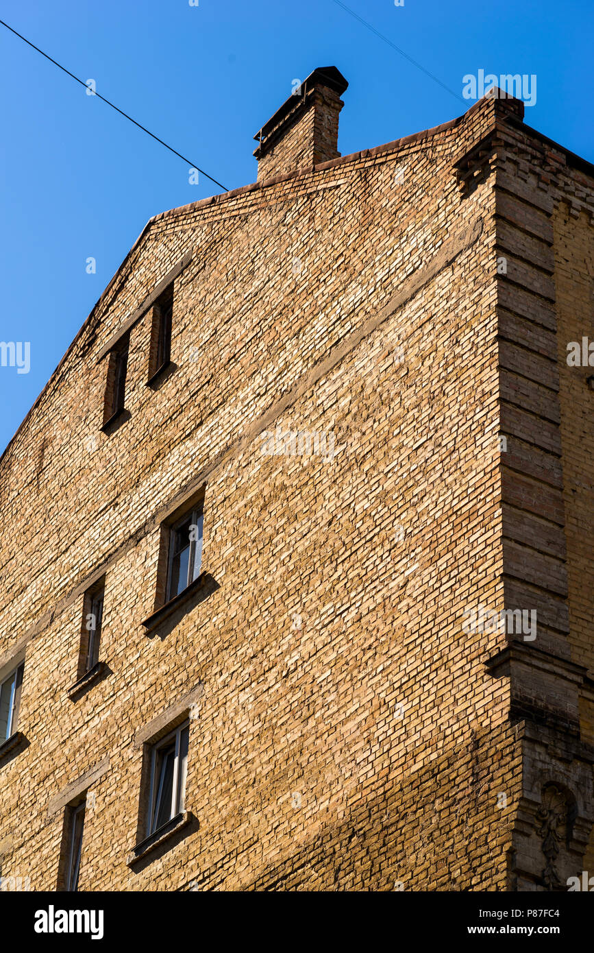 brick wall of old building with windows Stock Photo - Alamy