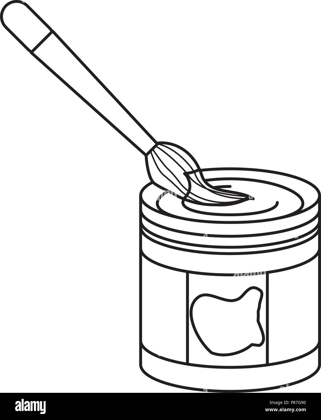 paint jar and brush icon over white background, vector illustration Stock Vector Image & Art Alamy
