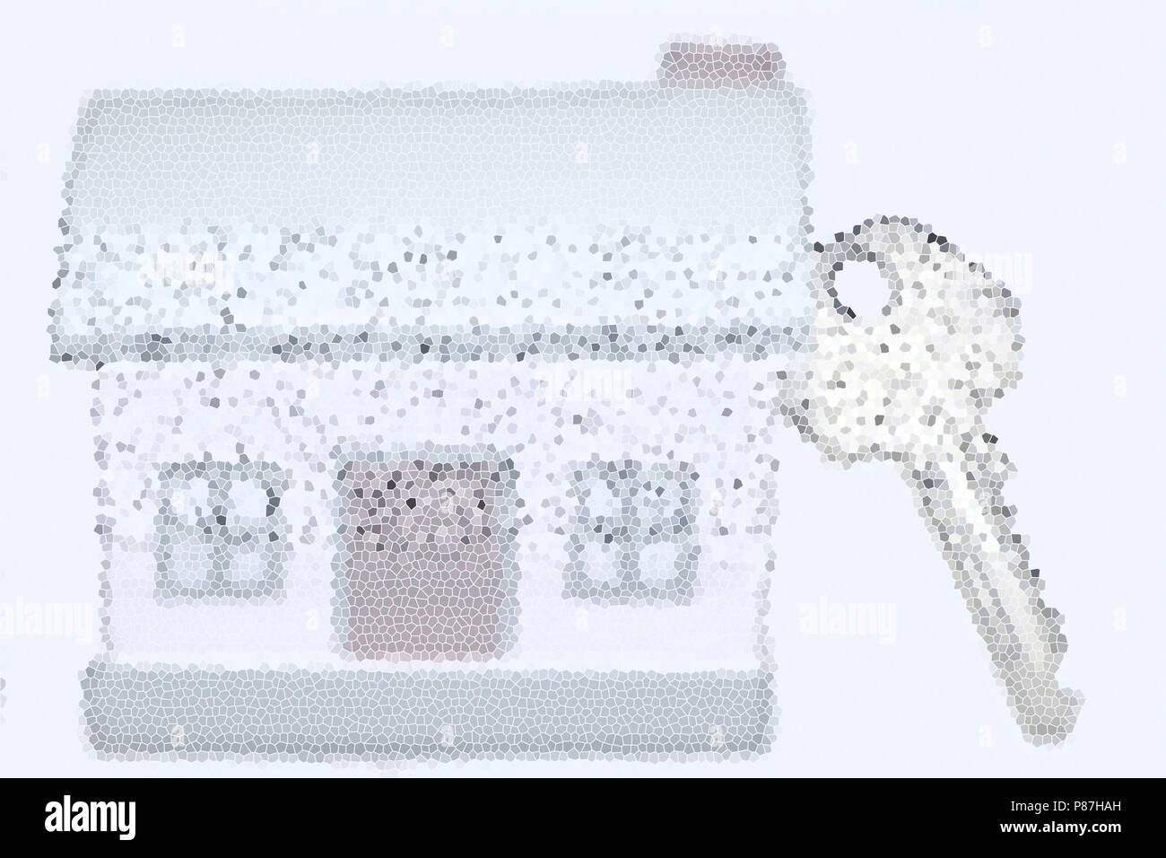Miniature house with silver keys concept of a new home real estate and