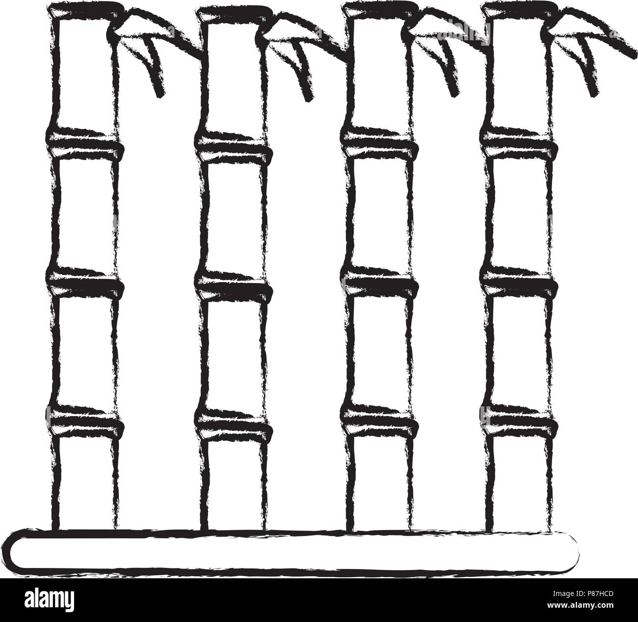 bamboo sticks icon over white background, vector illustration Stock