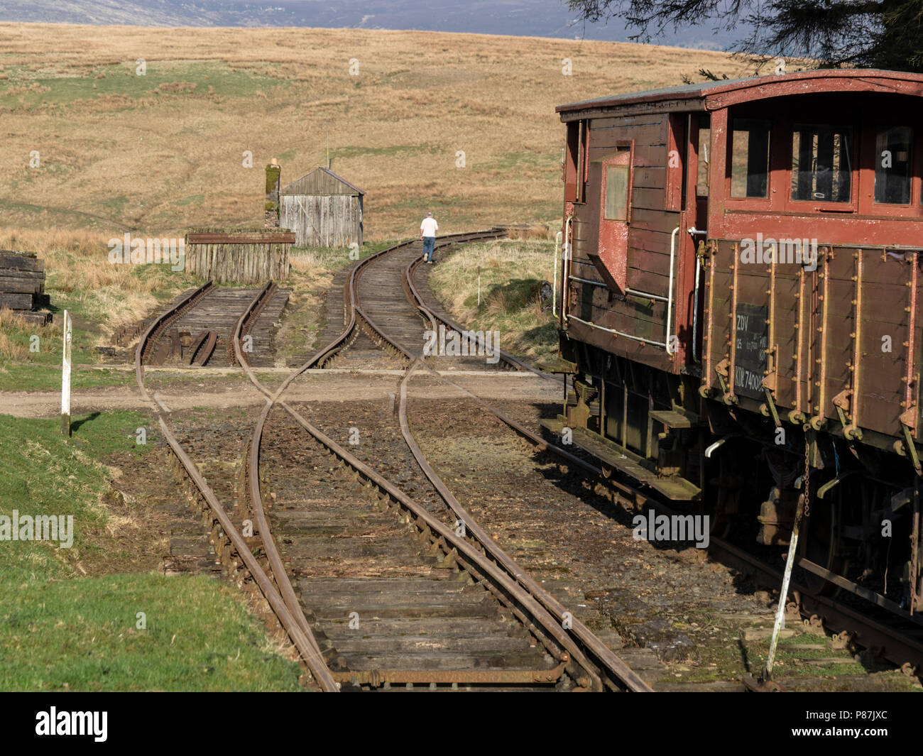 Saughtree, two miles from the Scottish border with England, in Liddesdale, Roxburghshire, north of Kielder Forest, Cheviot hills. The old railway stat Stock Photo