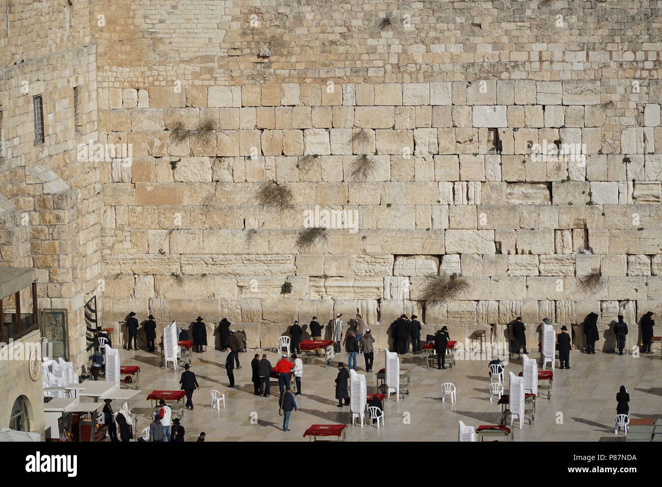 Jerusalem, praying at the wailing wall Stock Photo