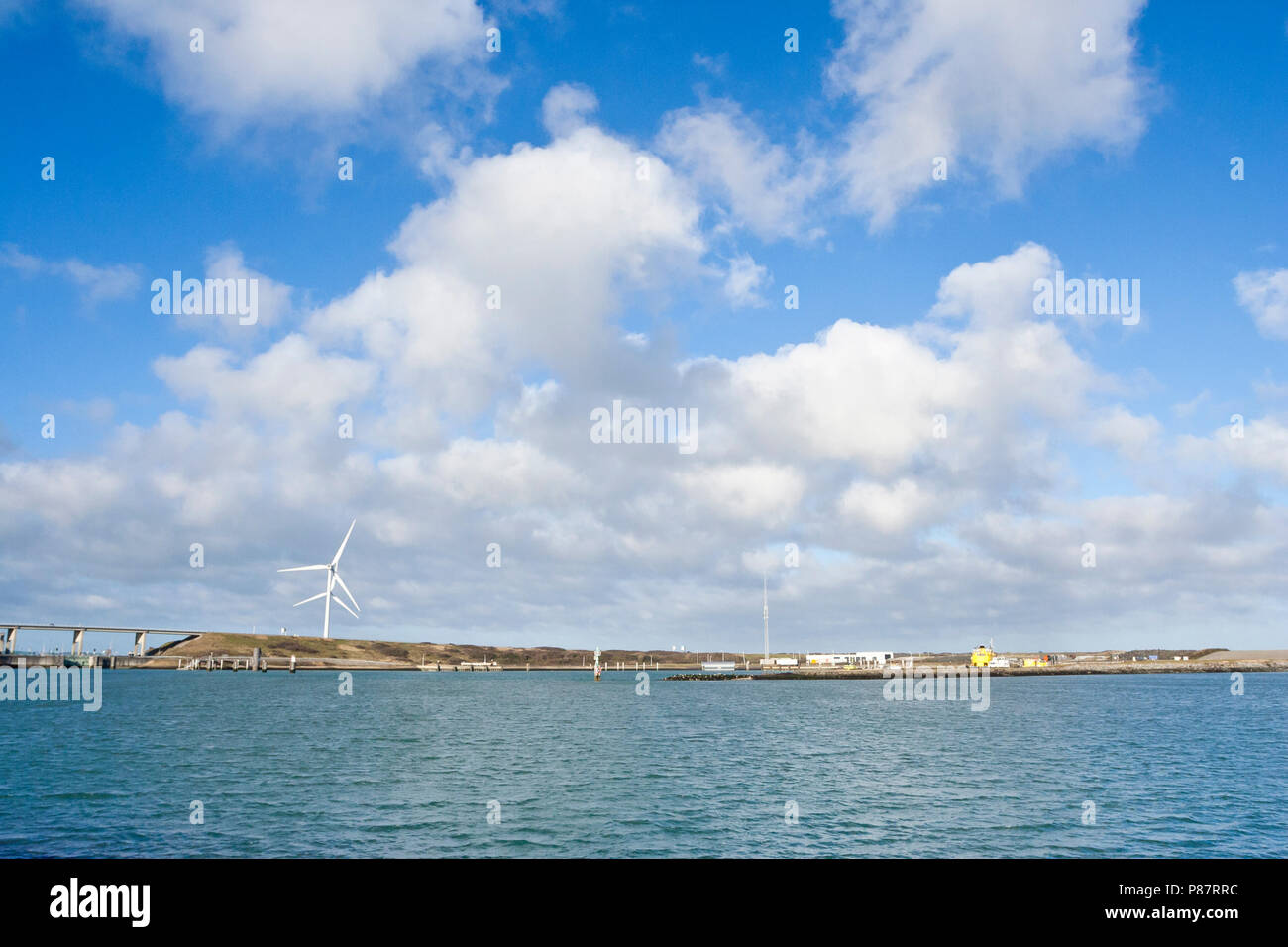 Eastern Scheldt storm surge barrier at Zeeland in winter Stock Photo