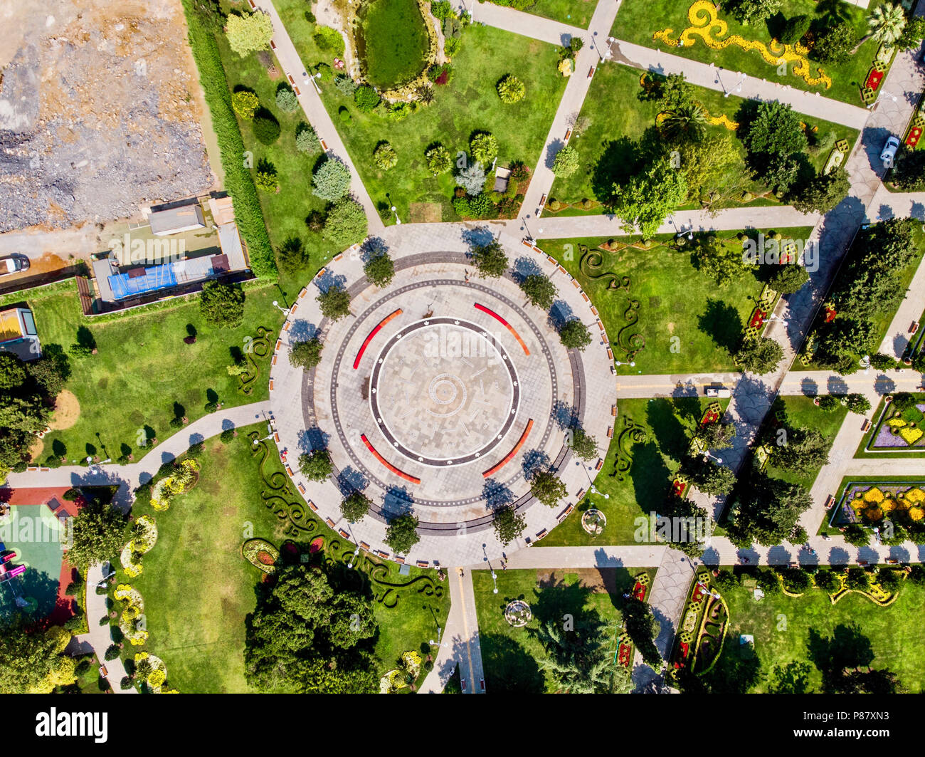 Aerial Drone View of Goztepe 60th Year Park located in Kadikoy, Istanbul.  Cityscape Stock Photo - Alamy