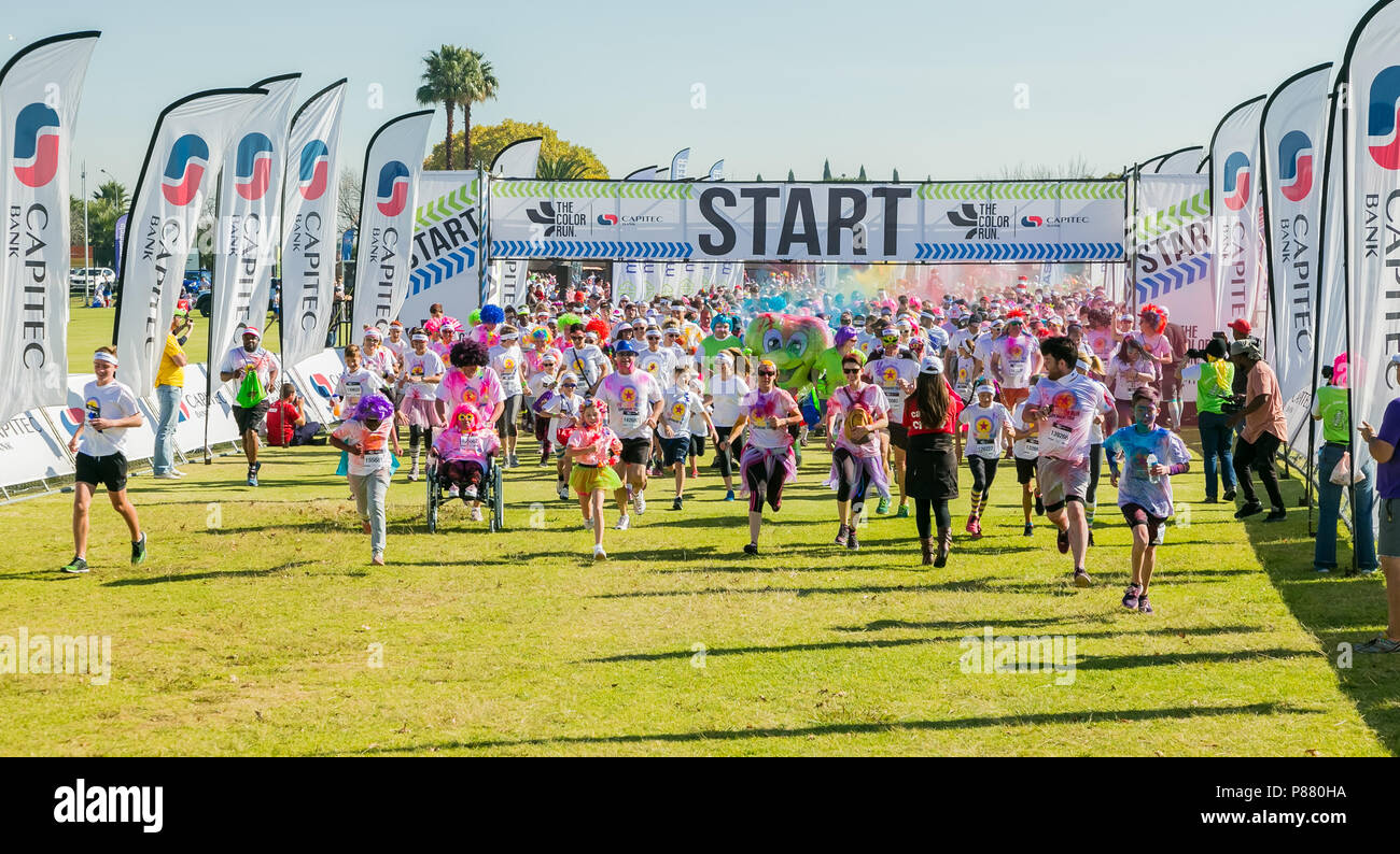 Johannesburg, South Africa, May 21, 2017, Diverse people running in The