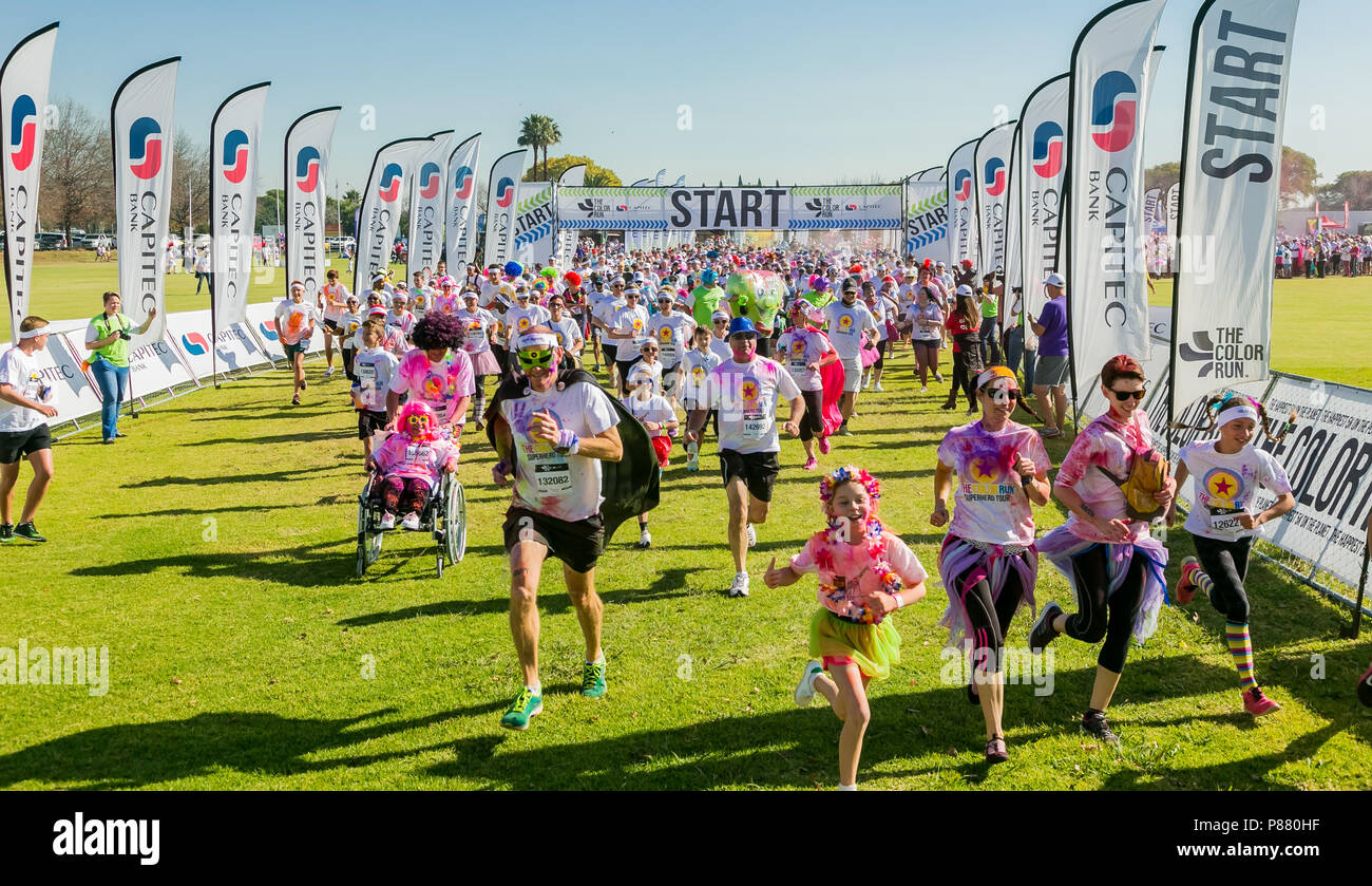 Johannesburg, South Africa, May 21, 2017, Diverse people running in The ...