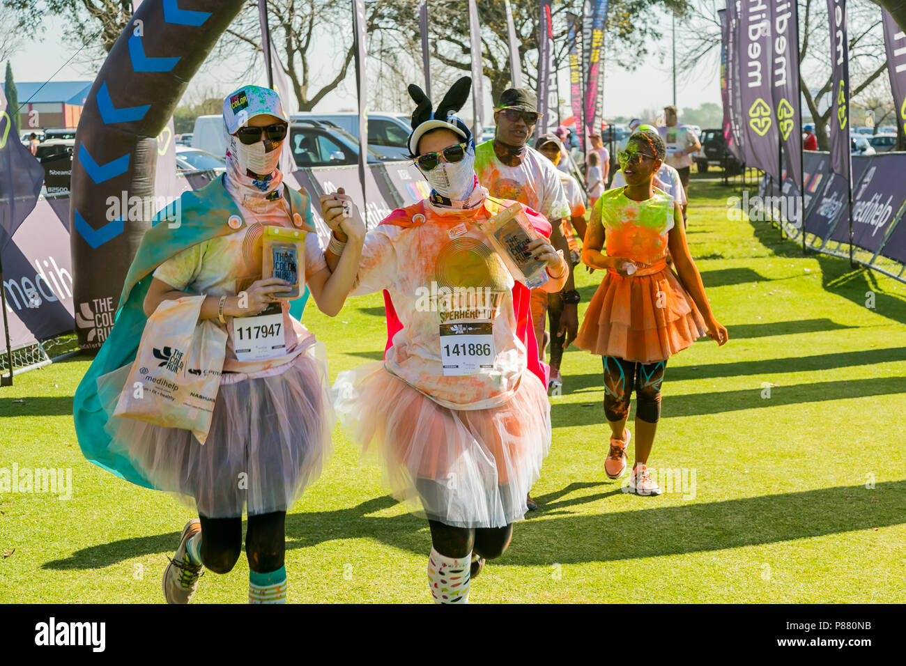 Johannesburg, South Africa, May 21, 2017, Diverse people running in The ...