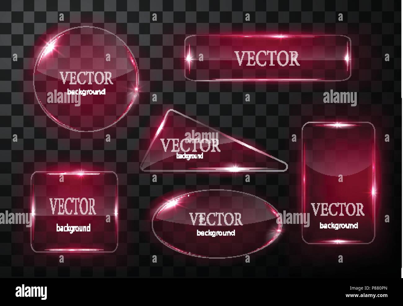 Glass vector button plane. Easy editable background Stock Vector