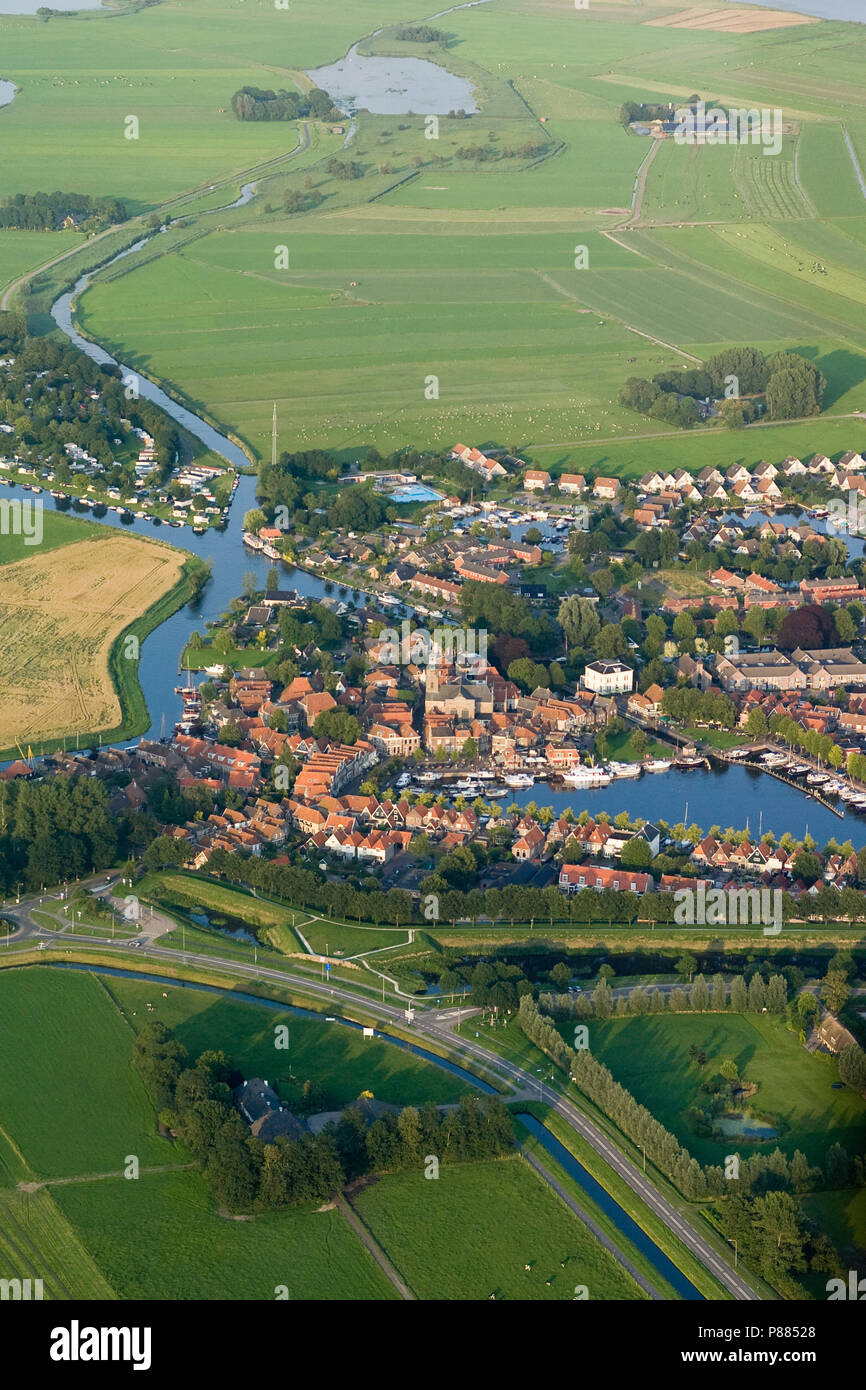 Luchtfotografie van het landschap van Noord-Holland; Aerial photography of Noord-Holland landscape Stock Photo
