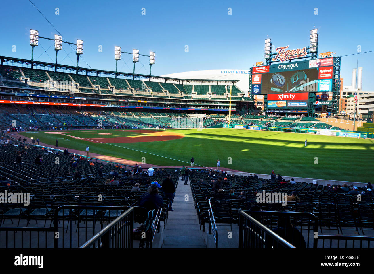 Comercia park baseball arena in Detroit Michigan the home of Tigers Stock Photo