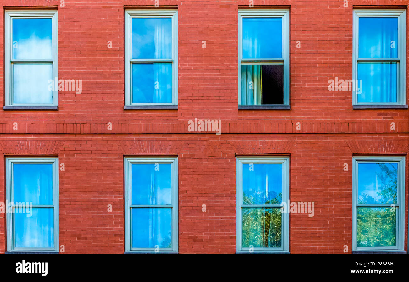 One Window Open in Brick Wall Stock Photo - Alamy