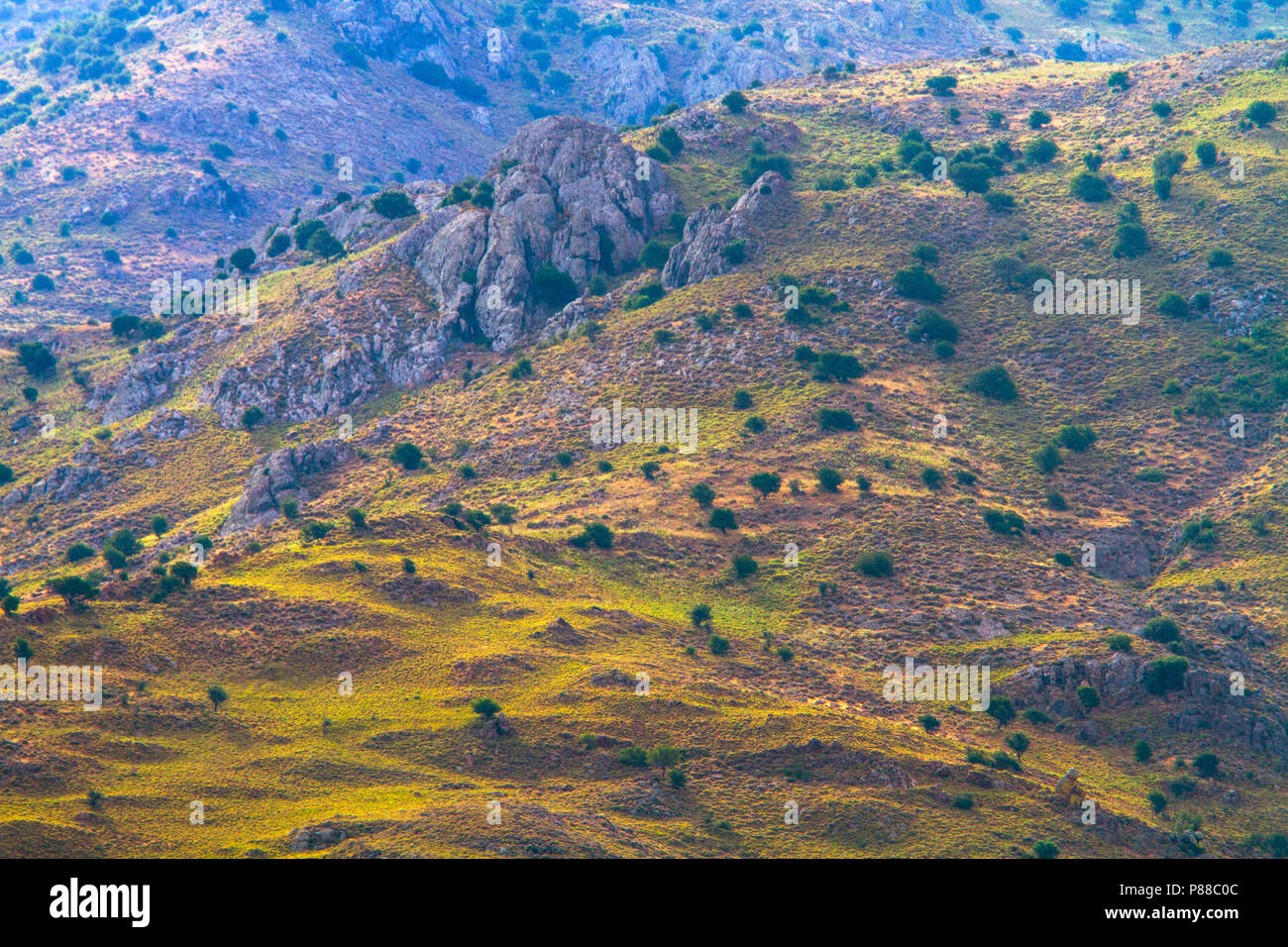 Landschap op Lesbos; Landscape on Lesvos Stock Photo