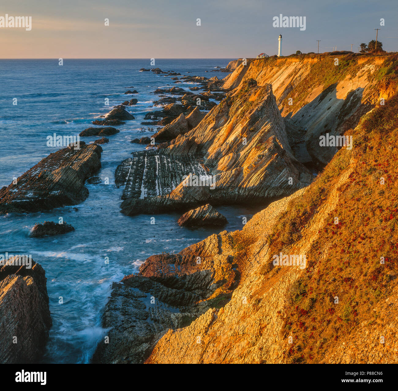 Point Arena Lighthouse, Mendocino County Coast, California Stock Photo