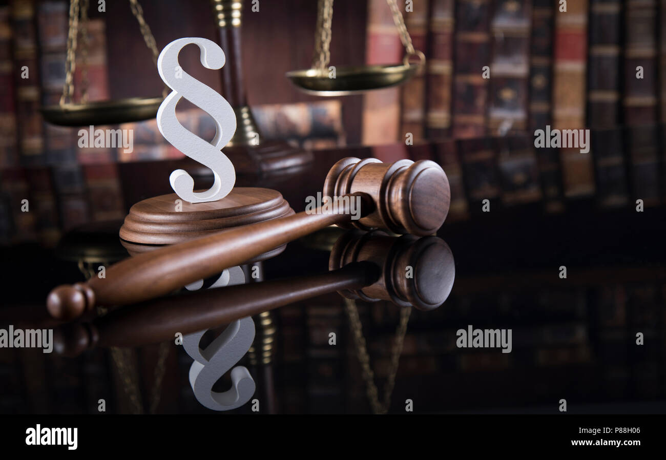 Wooden gavel barrister, justice concept, paragraph Stock Photo - Alamy