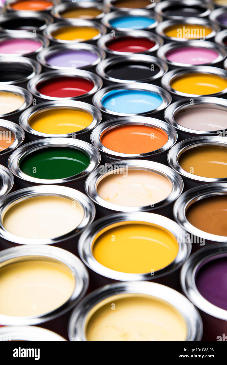 Close up pouring paint bucket hi-res stock photography and images - Alamy