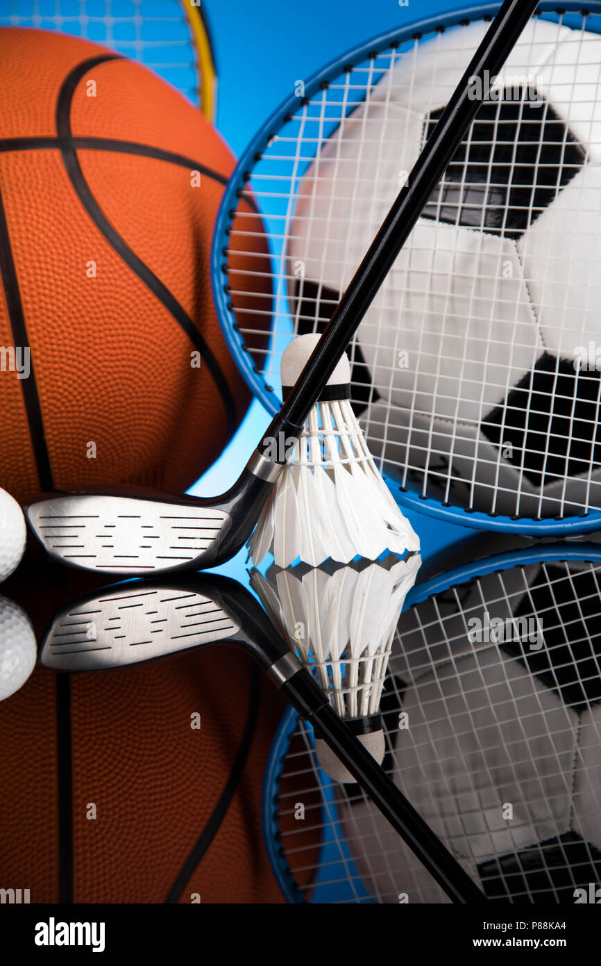 Sport equipment and balls Stock Photo Alamy
