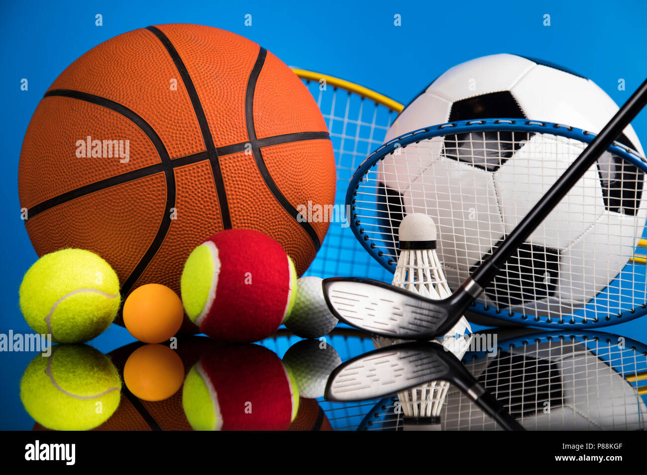 Sport equipment and balls Stock Photo Alamy