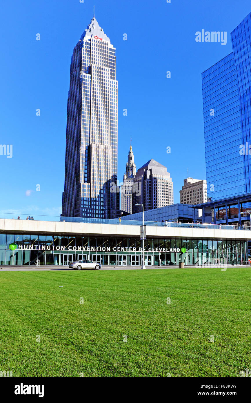 Huntington Convention Center of Cleveland on Lakeside Avenue in downtown Cleveland, Ohio, USA. Stock Photo