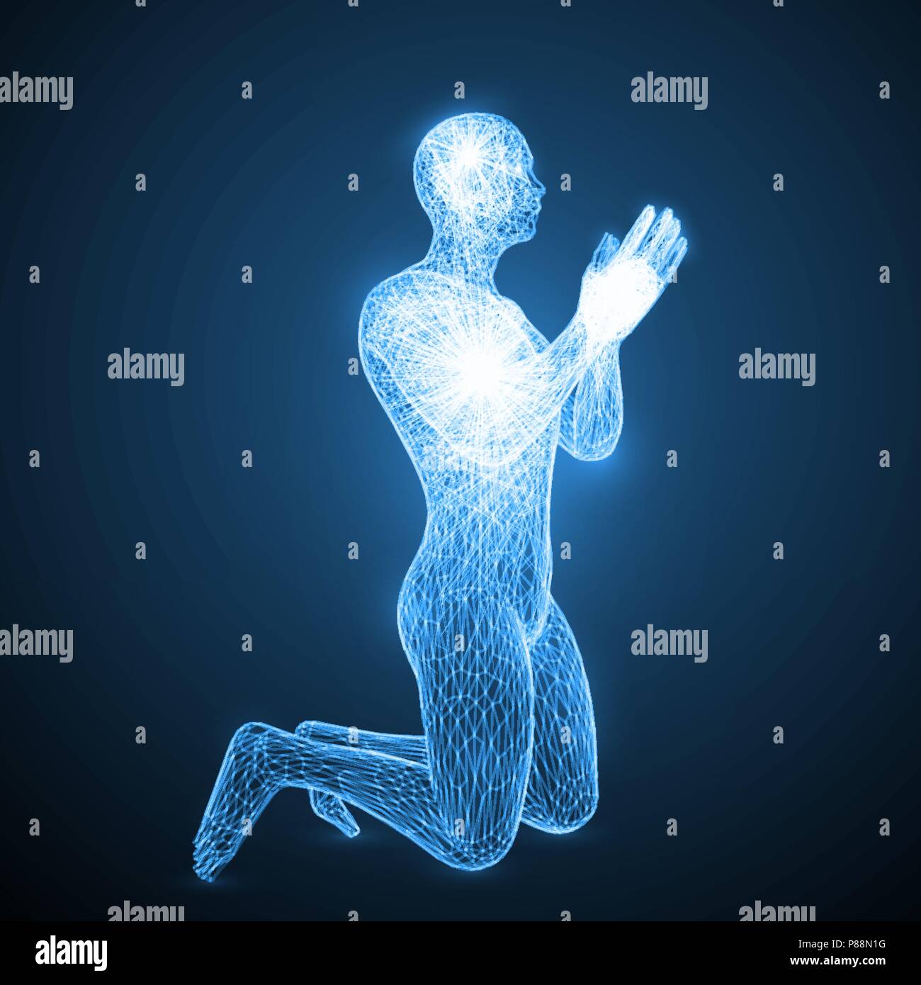 energy of the praying man Stock Vector Image & Art - Alamy