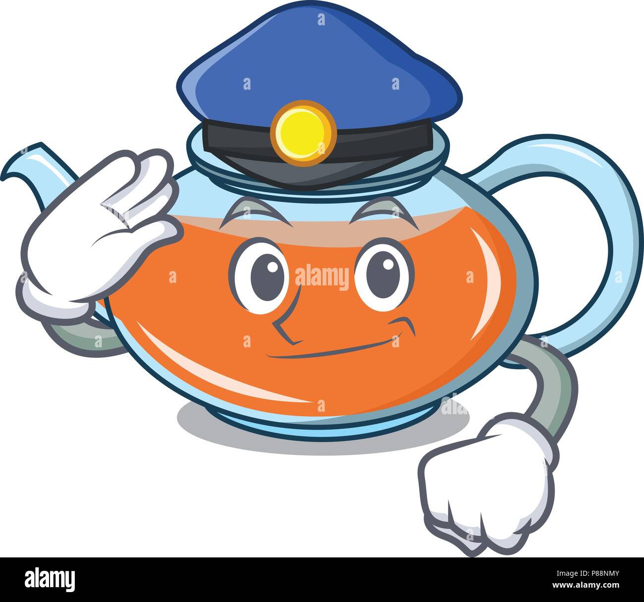 Police transparent teapot character cartoon Stock Vector Image & Art
