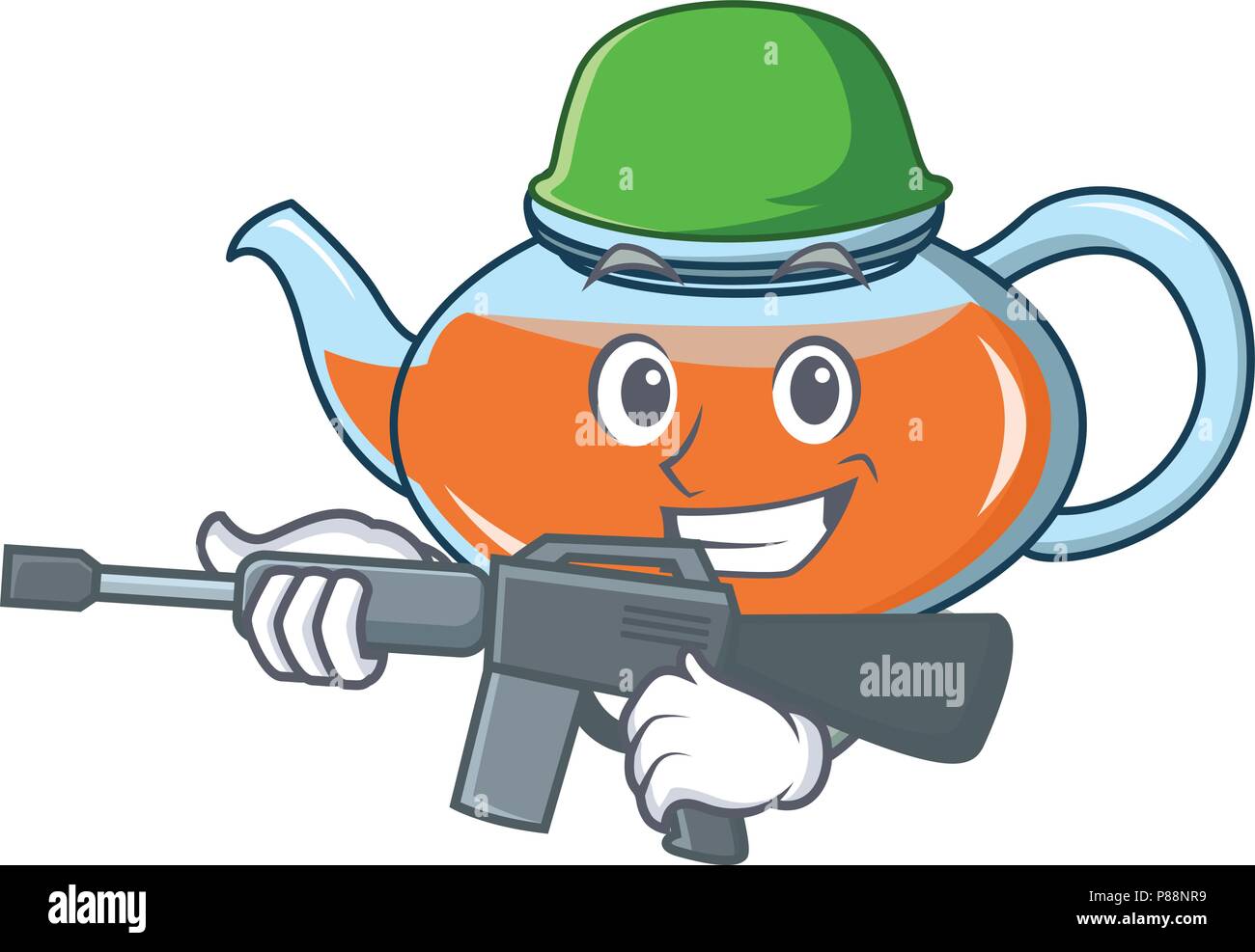 Army transparent teapot character cartoon Stock Vector Image & Art - Alamy