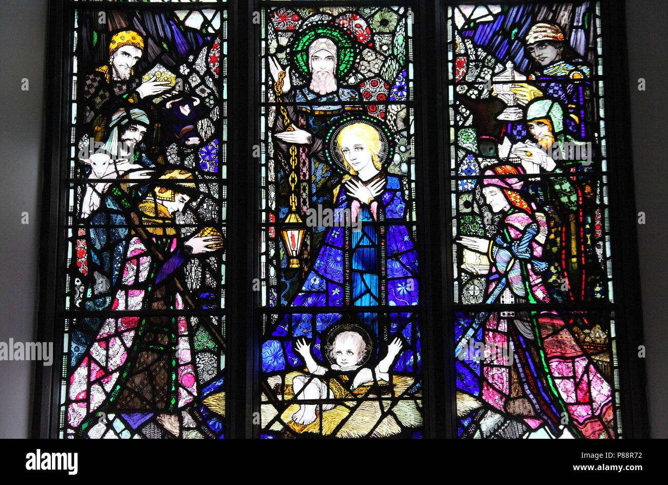 Harry Clarke stained glass window in the Church of Saint Barrahane at Castletownshend in County