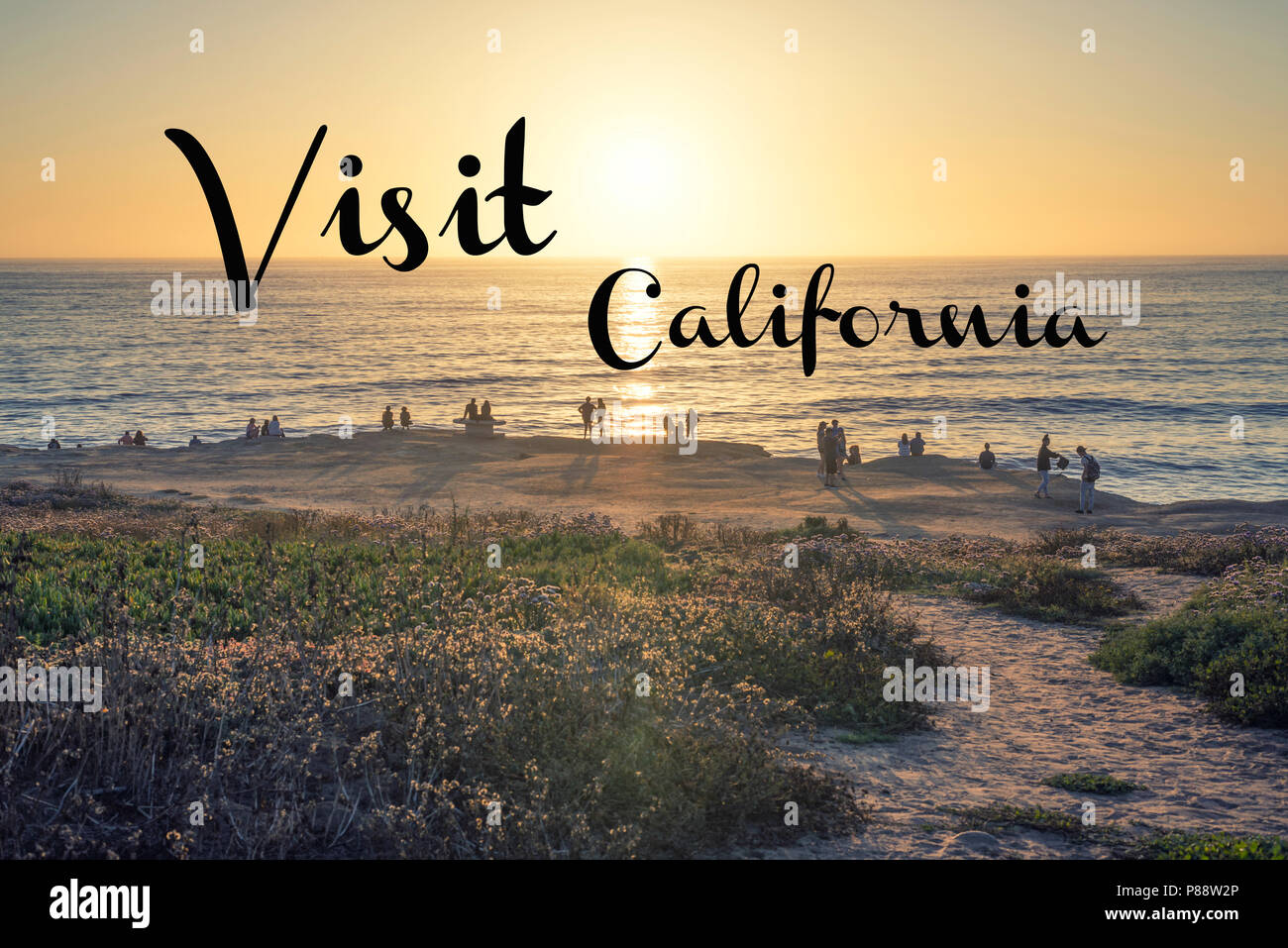 Travel concept. Photograph of Sunset Cliffs Natural Park. San Diego, California, USA. Stock Photo