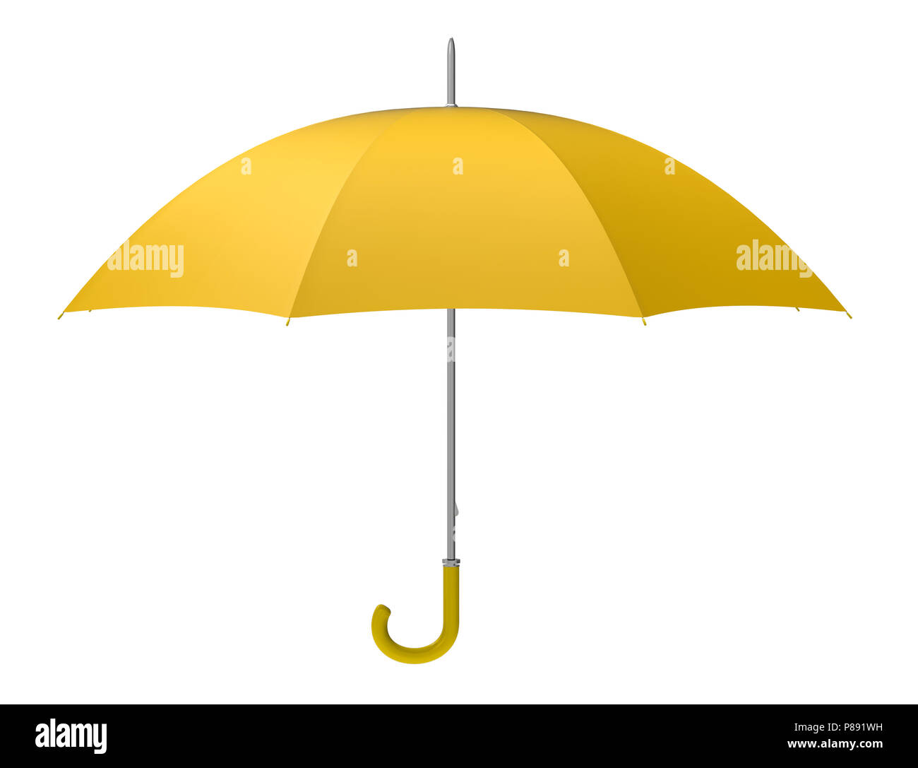 yellow umbrella isolated on white background Stock Photo