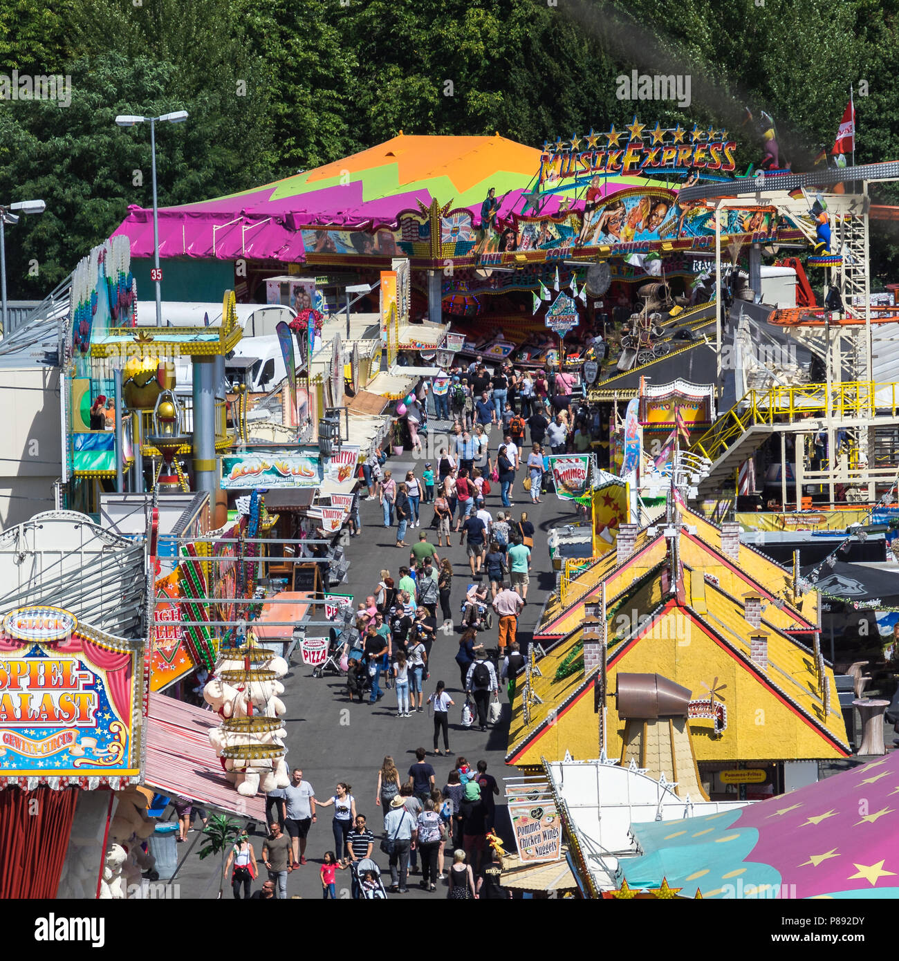 Hannover, Germany, July 7., 2018: View from above to the visitors and ...